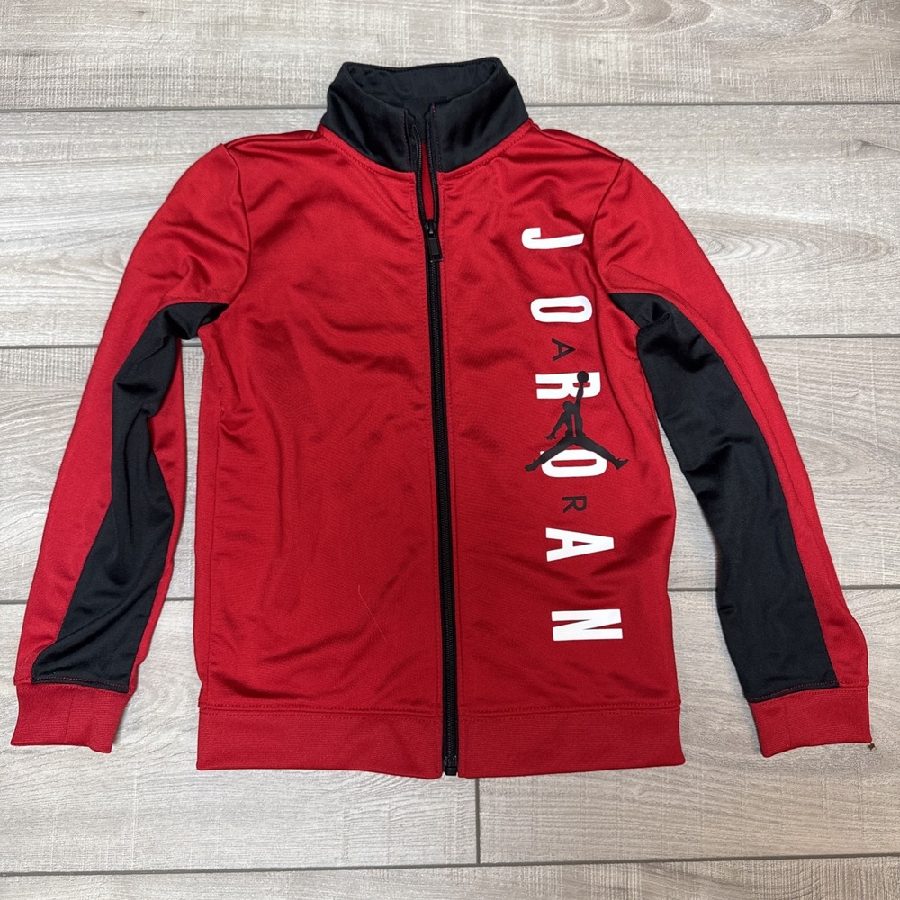 Jordan Boys M 5-6 Yrs Track Jacket Full Zip Jumpman Logo Red Nike basketball